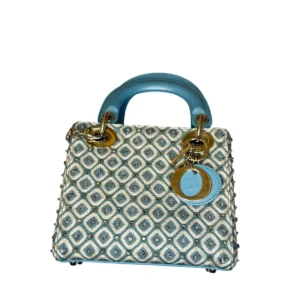 Dior Mini Canvas Honeycomb Embroidery Crystal Lady Dior