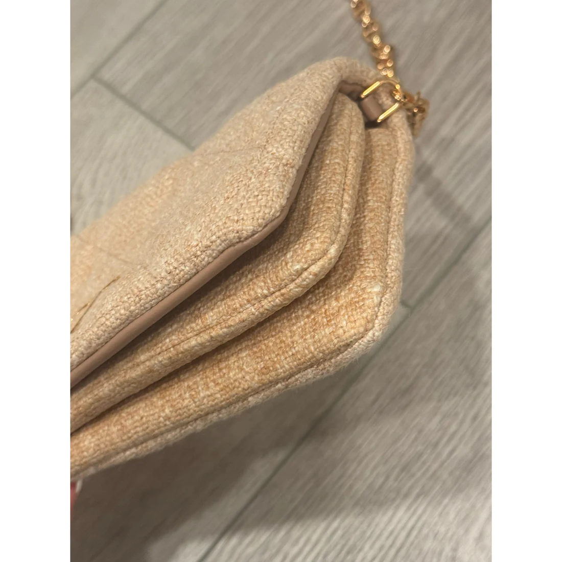 Christian Dior Linen Macrocannage Small Caro Bag Rose - Image 3