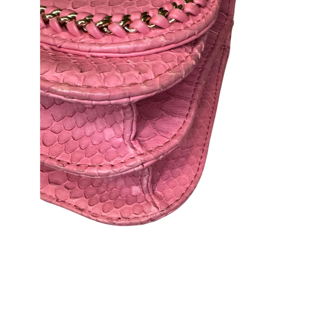 Chanel snake skin pink small flap bag - Image 3