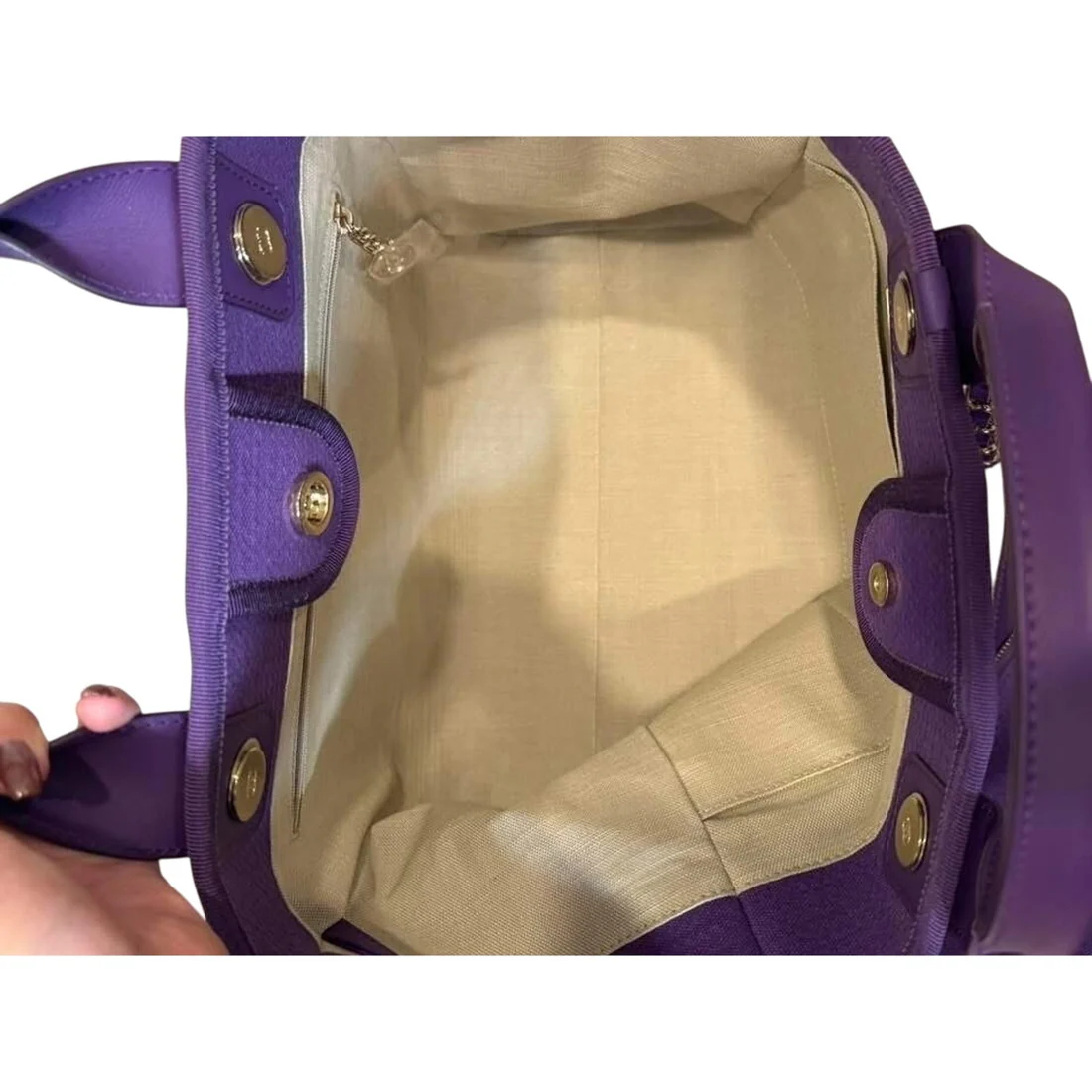 Chanel small Deauville purple with pouch - Image 3