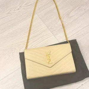 Y s l nude envelope bag with gold hardware