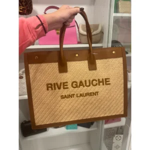 Ysl raffia and leather bag