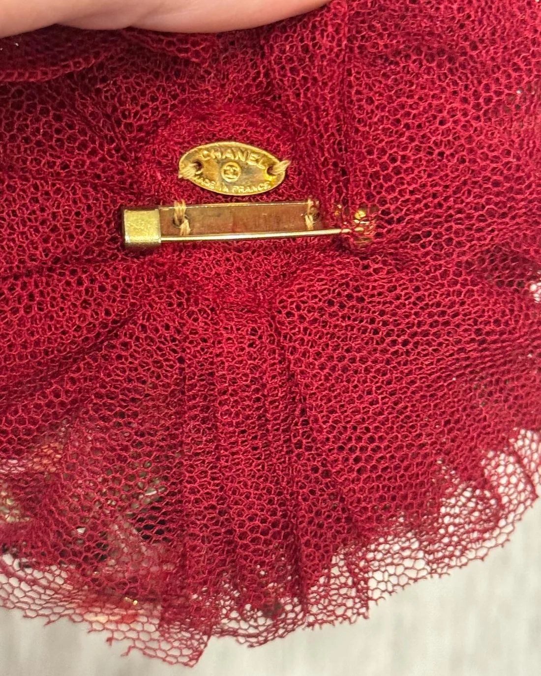 Chanel Camellia brooch in beige pink and brown. - Image 2