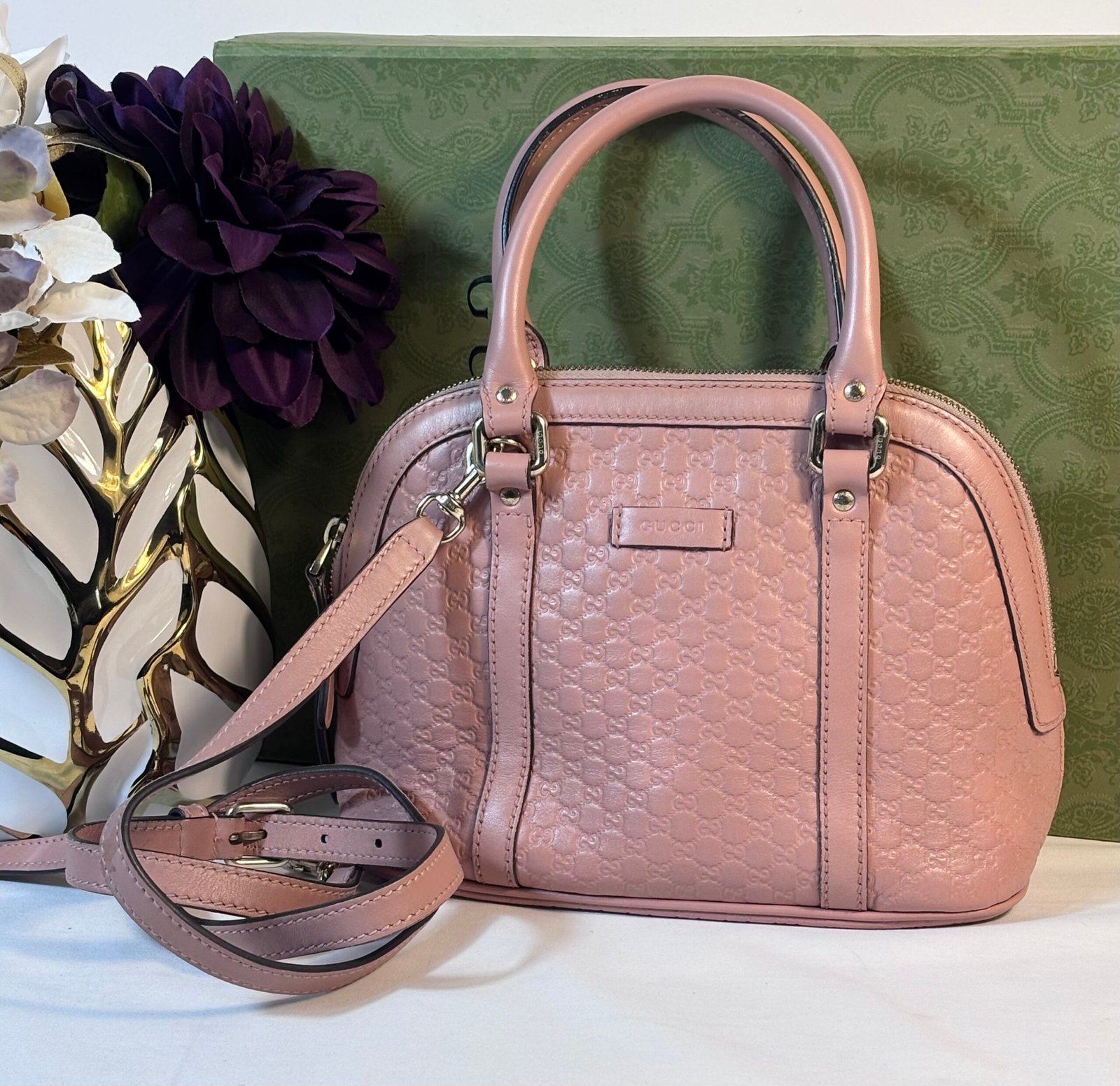 Gucci Microguccissima Pink Dome Crossbody