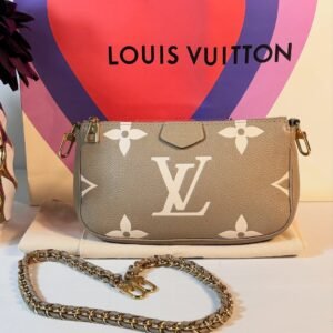 Beautiful Khaki Bicolor Small Pochette