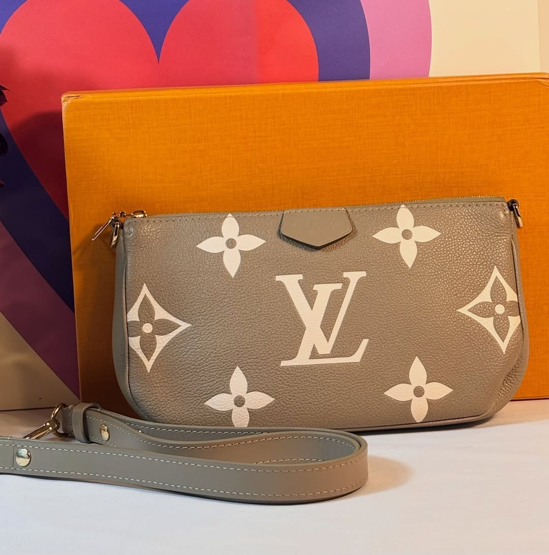 Gorgeous Large Khaki Bicolor Pochette - Image 5