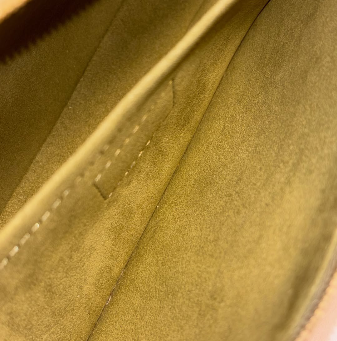 Gorgeous Large Khaki Bicolor Pochette - Image 2