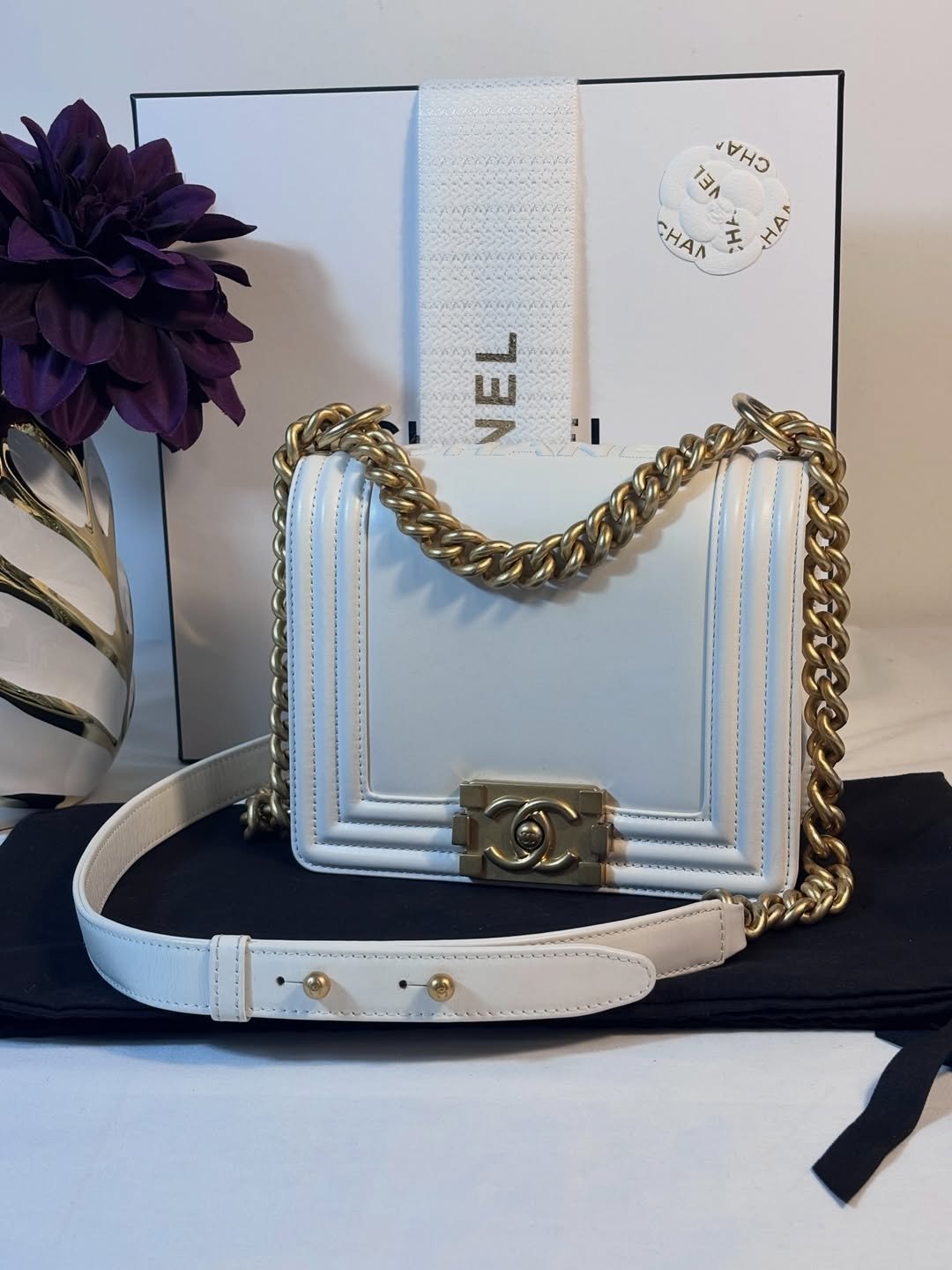 Stunning Square Small White Boy Bag