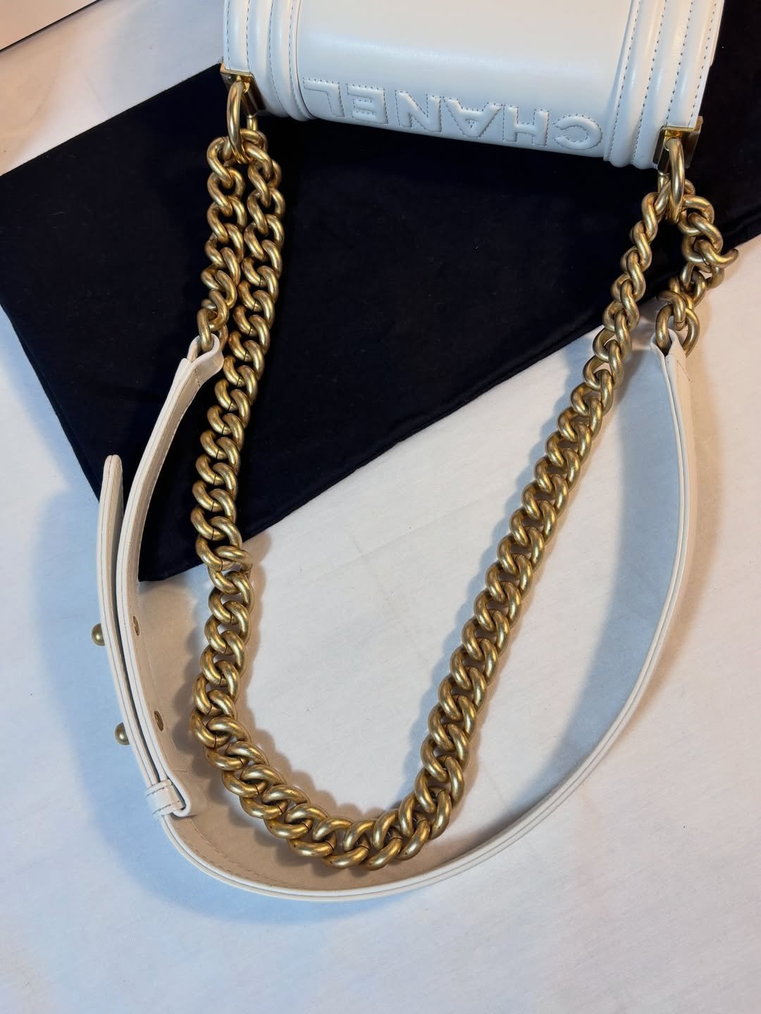 Stunning Square Small White Boy Bag - Image 3