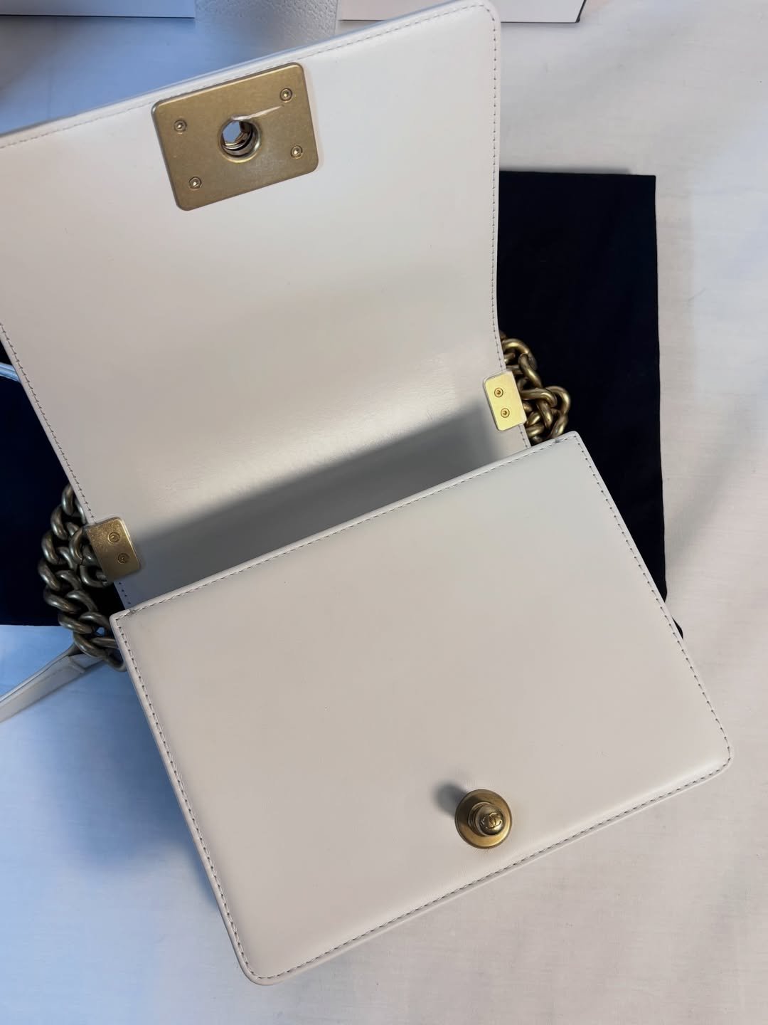 Stunning Square Small White Boy Bag - Image 9