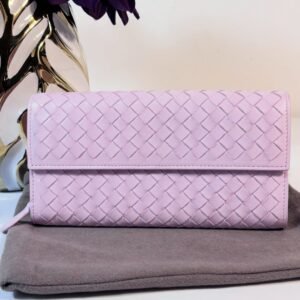 Gorgeous Intrecciato Long Wallet Lilac