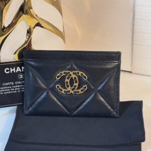 Stunning 19 Black Lambskin Card Holder