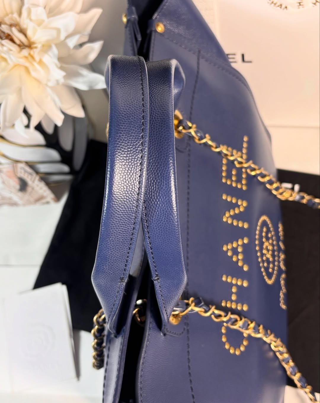 Caviar Studded Deauville Tote - Image 9