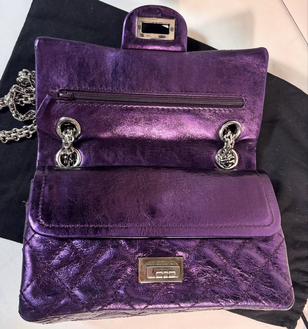 Metallic Purple Reissue Mini Double Flap - Image 4
