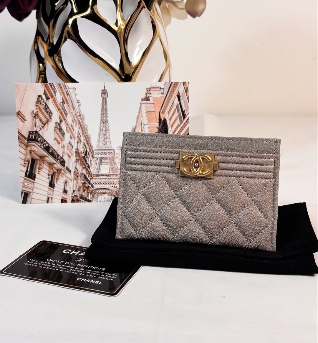 Boy Cardholder Gray Caviar