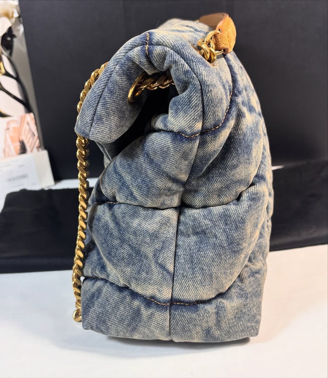 Stunning Medium Denim Puffer - 2 Way Carry - Image 4