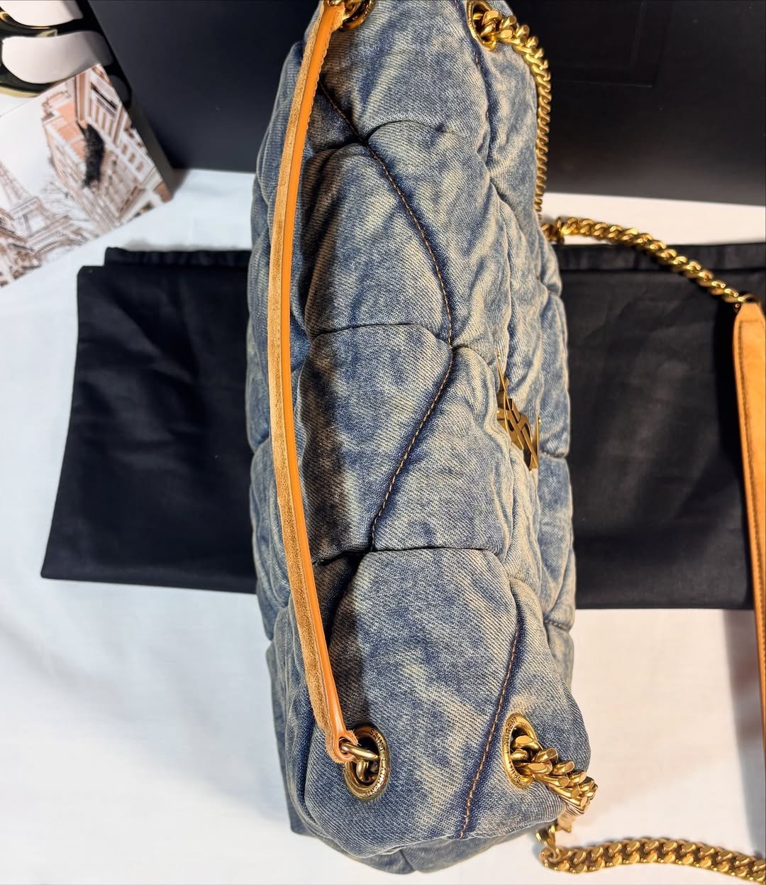 Stunning Medium Denim Puffer - 2 Way Carry - Image 6