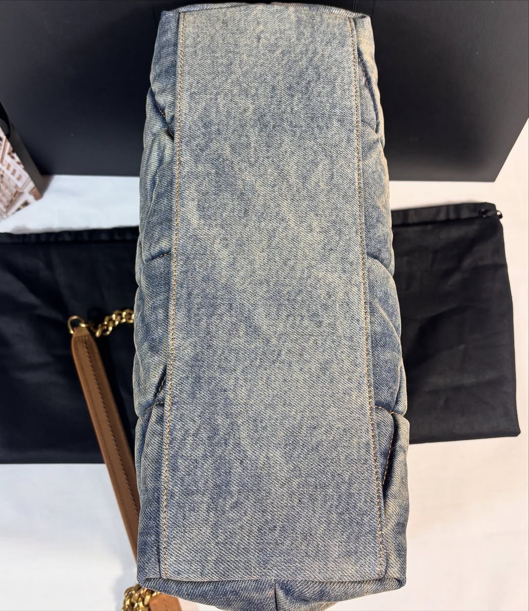 Stunning Medium Denim Puffer - 2 Way Carry - Image 3