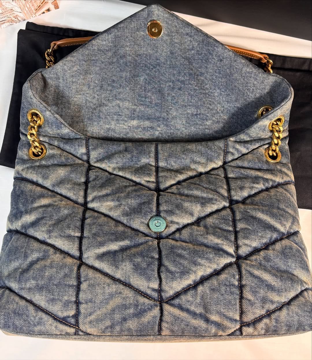 Stunning Medium Denim Puffer - 2 Way Carry - Image 7