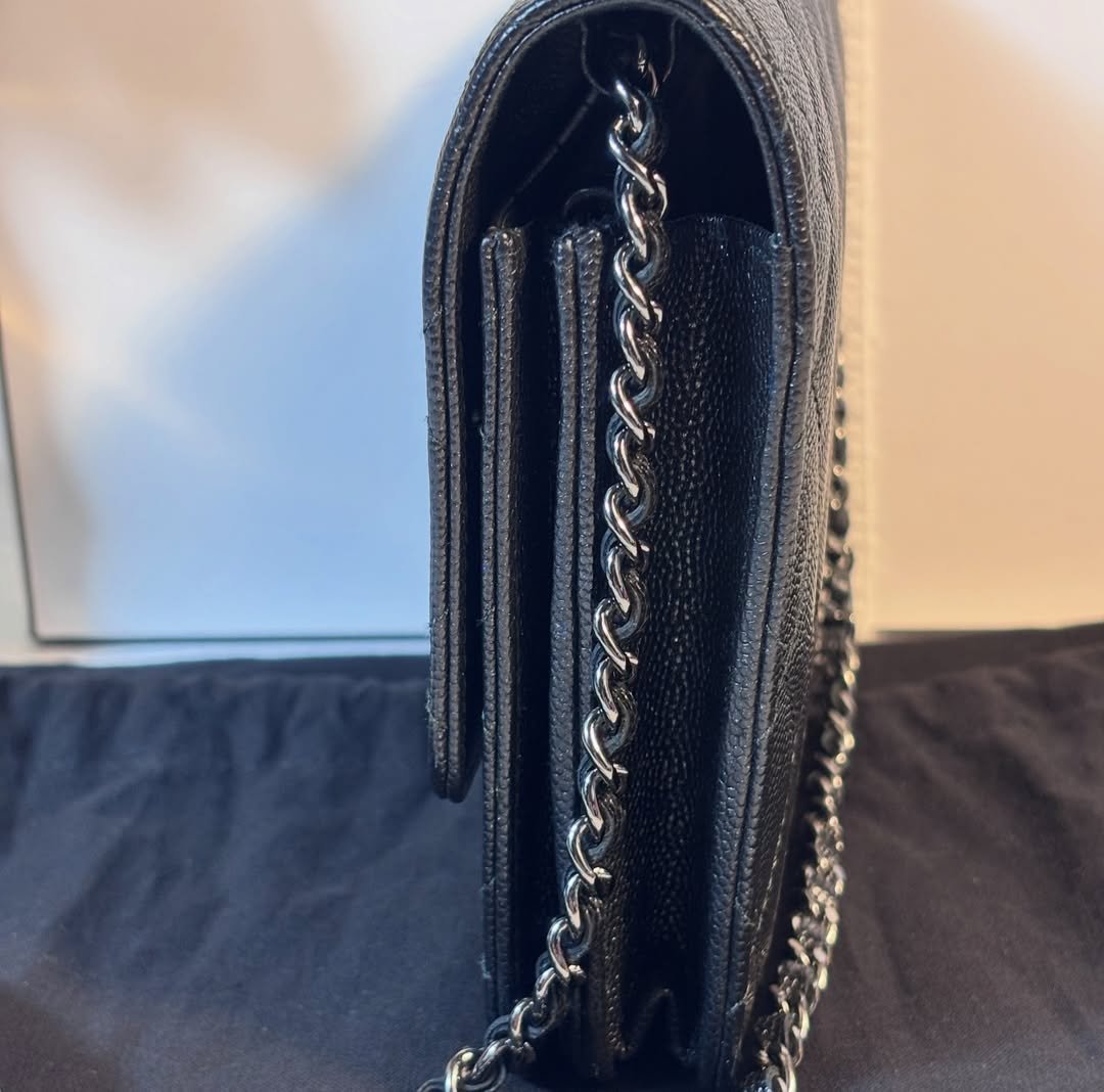 Beautiful Black Caviar Square Woc Crossbody - Image 3
